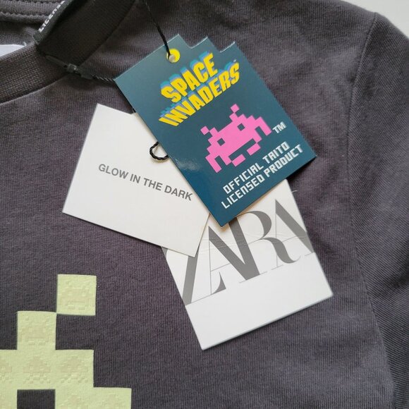 NWT ZARA BOYS INVADER PRINT TEE SIZE 7 - Picture 6 of 8
